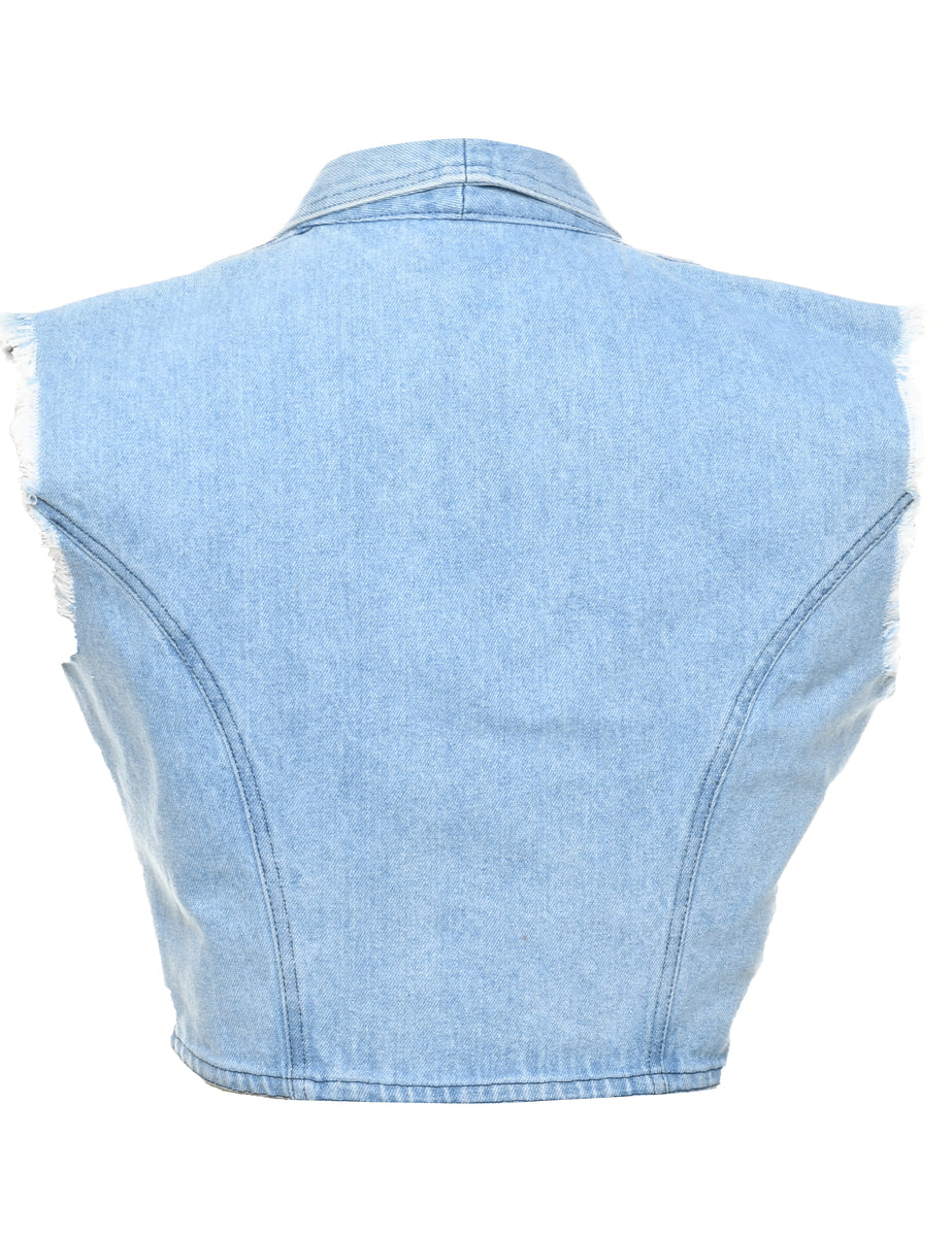 Studded Denim Jacket Vest - M
