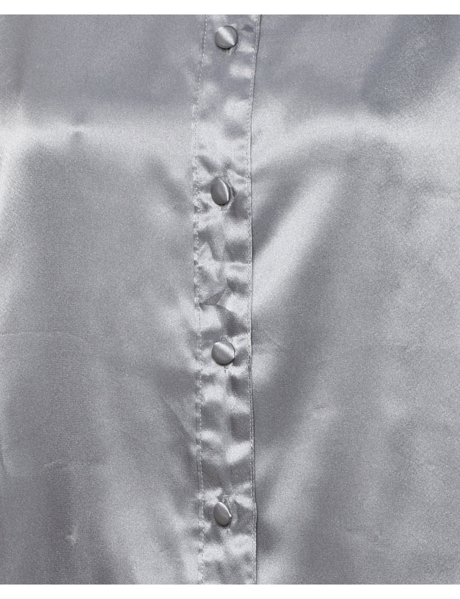 Grey Satin Evening Shirt - M