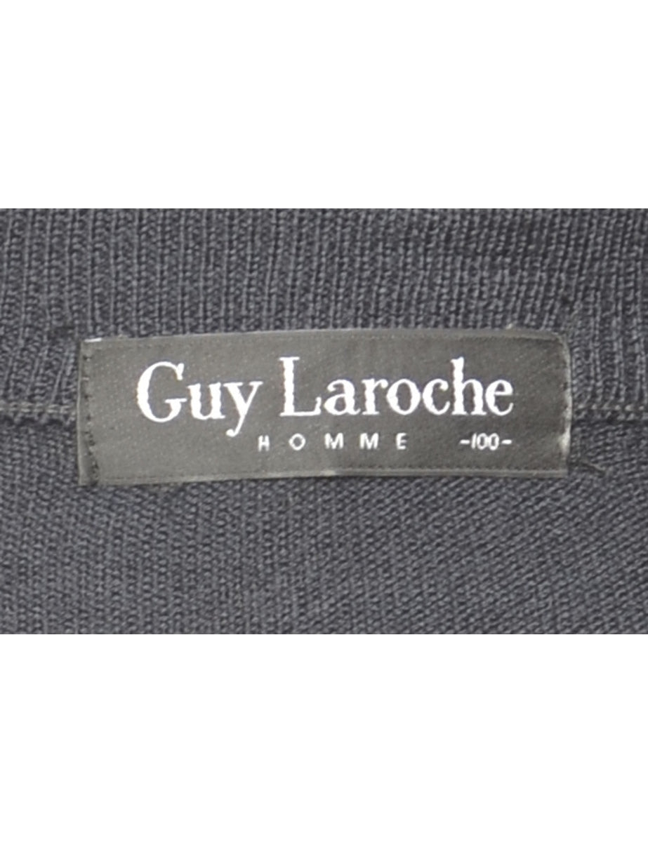 Quarter Zip High Neck Jumper - L