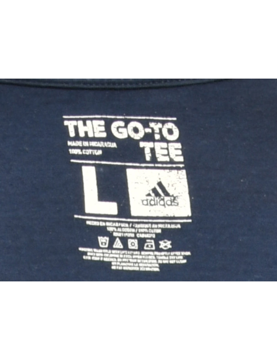 Navy Adidas Printed T-shirt - L