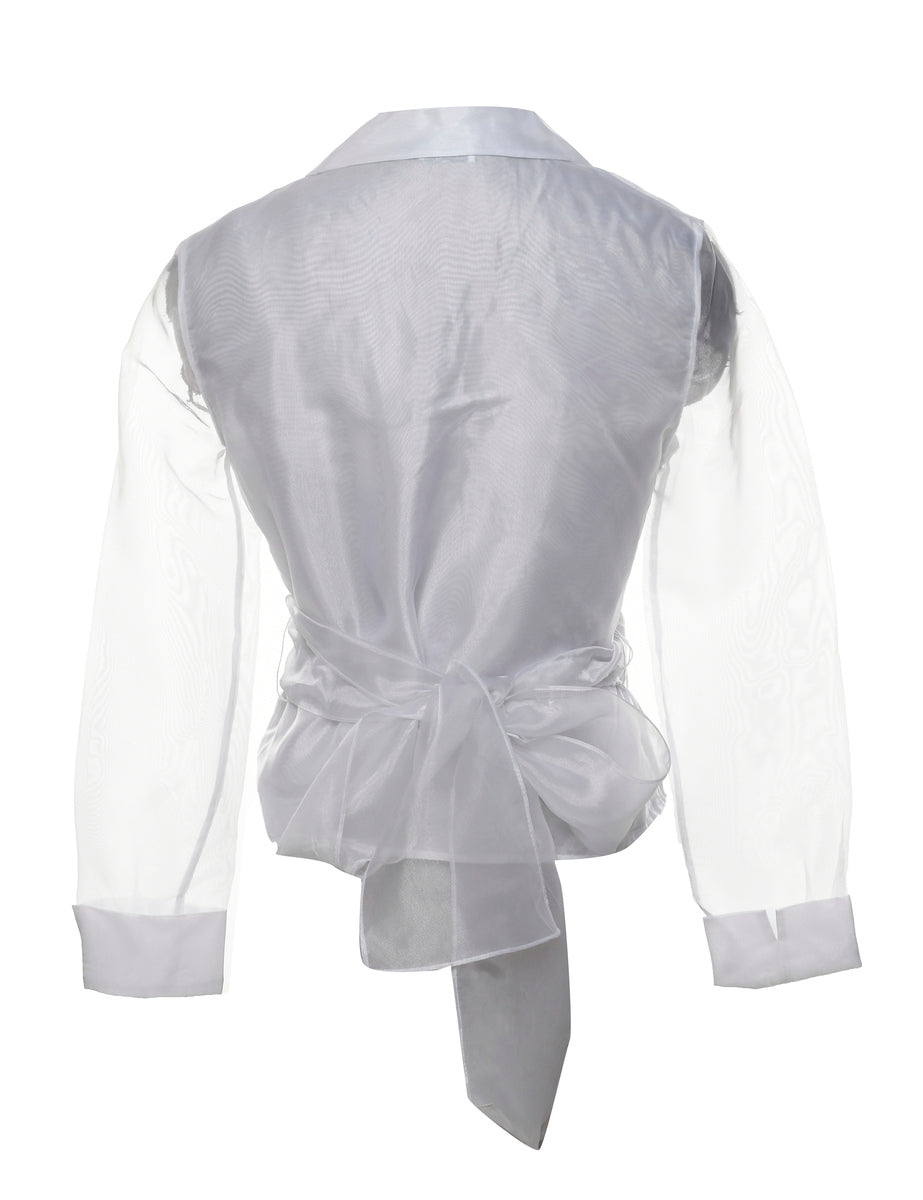 White Evening Top - M