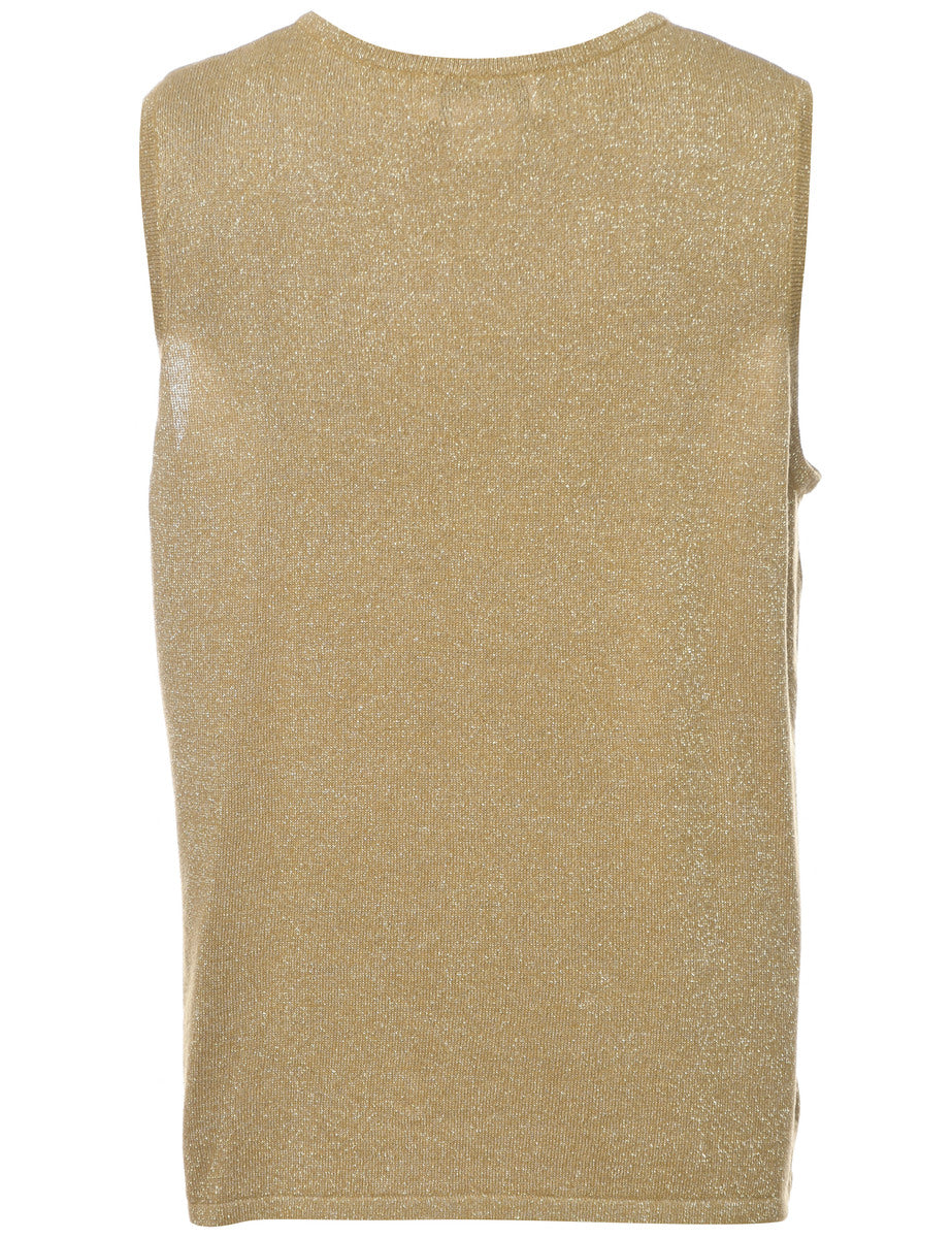 Lurex Thread Pattern Vest - L