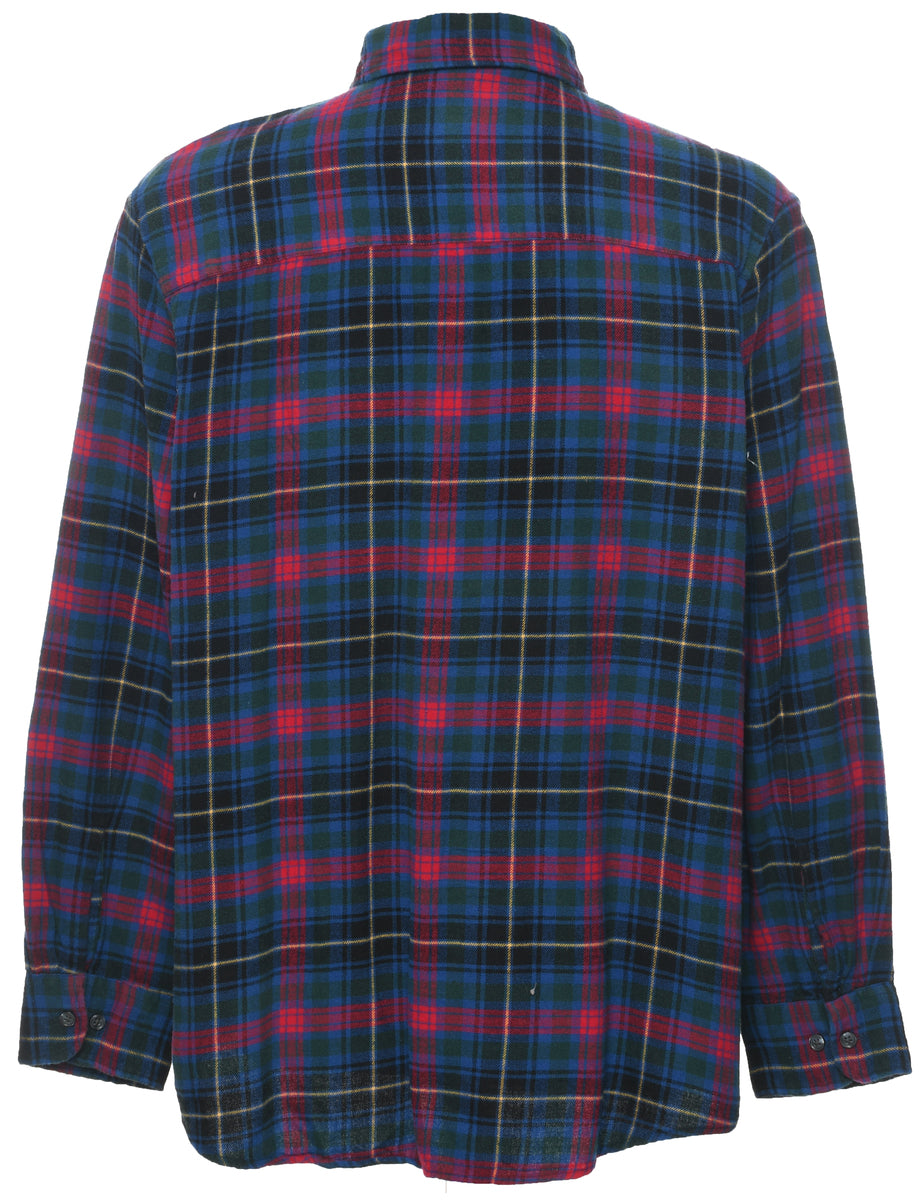 Long Sleeved Checked Shirt - L