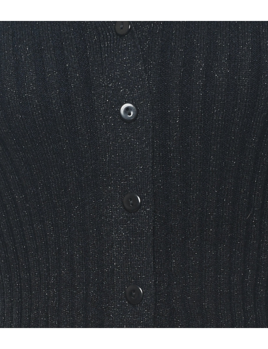 Lurex Thread Pattern Cardigan - M