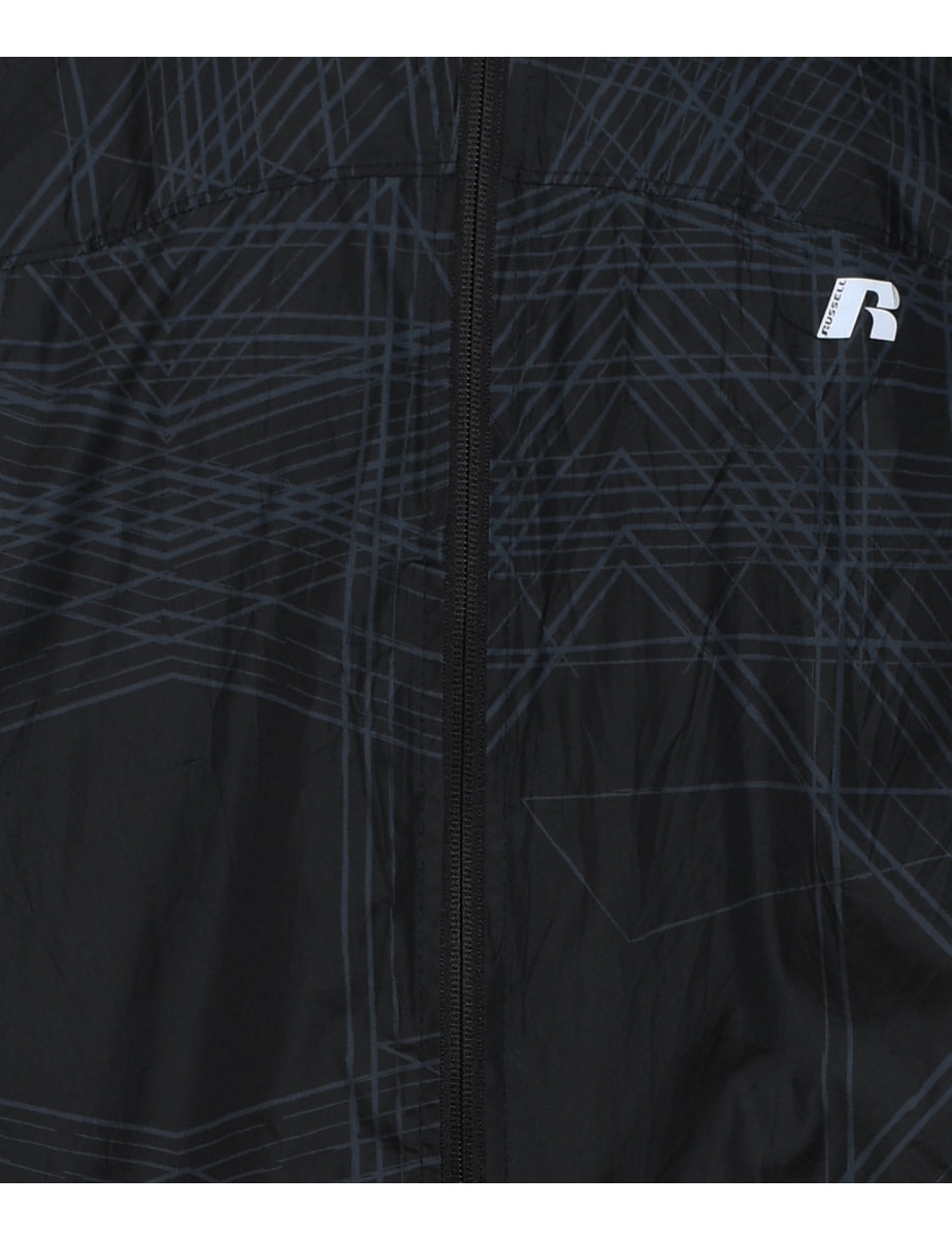 Russell Athletic Black & Grey Patterned Jacket - L