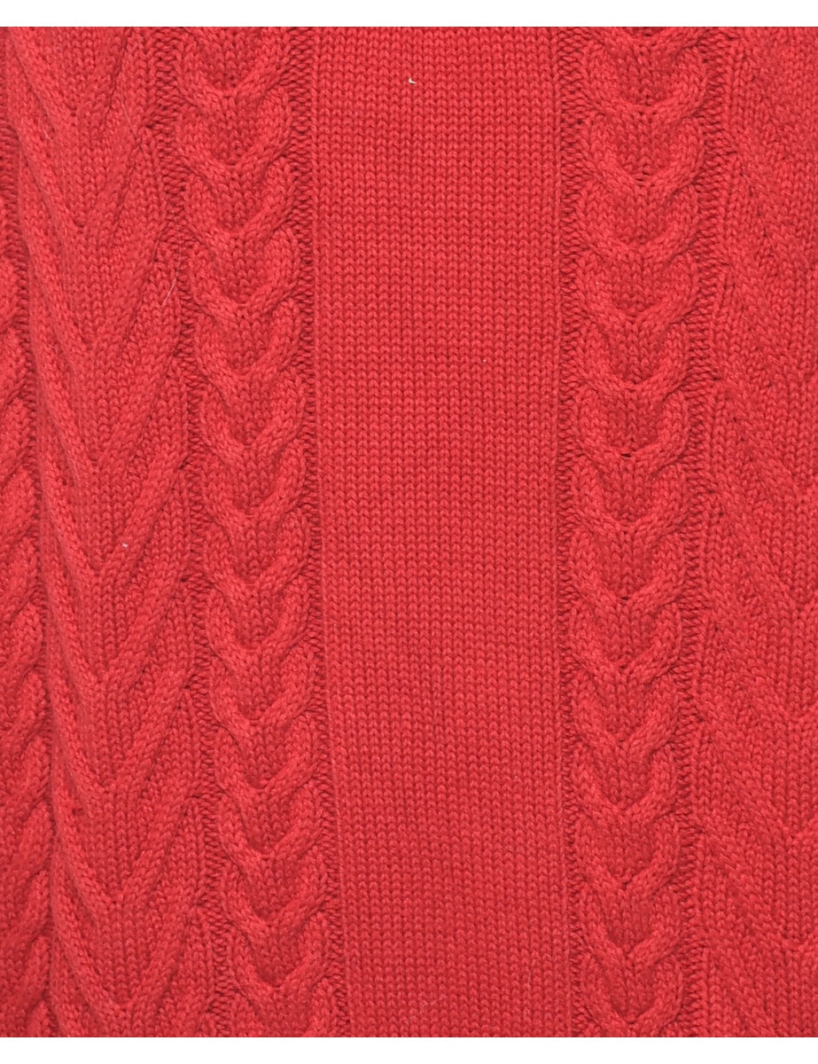 Cable Knit Jumper - L