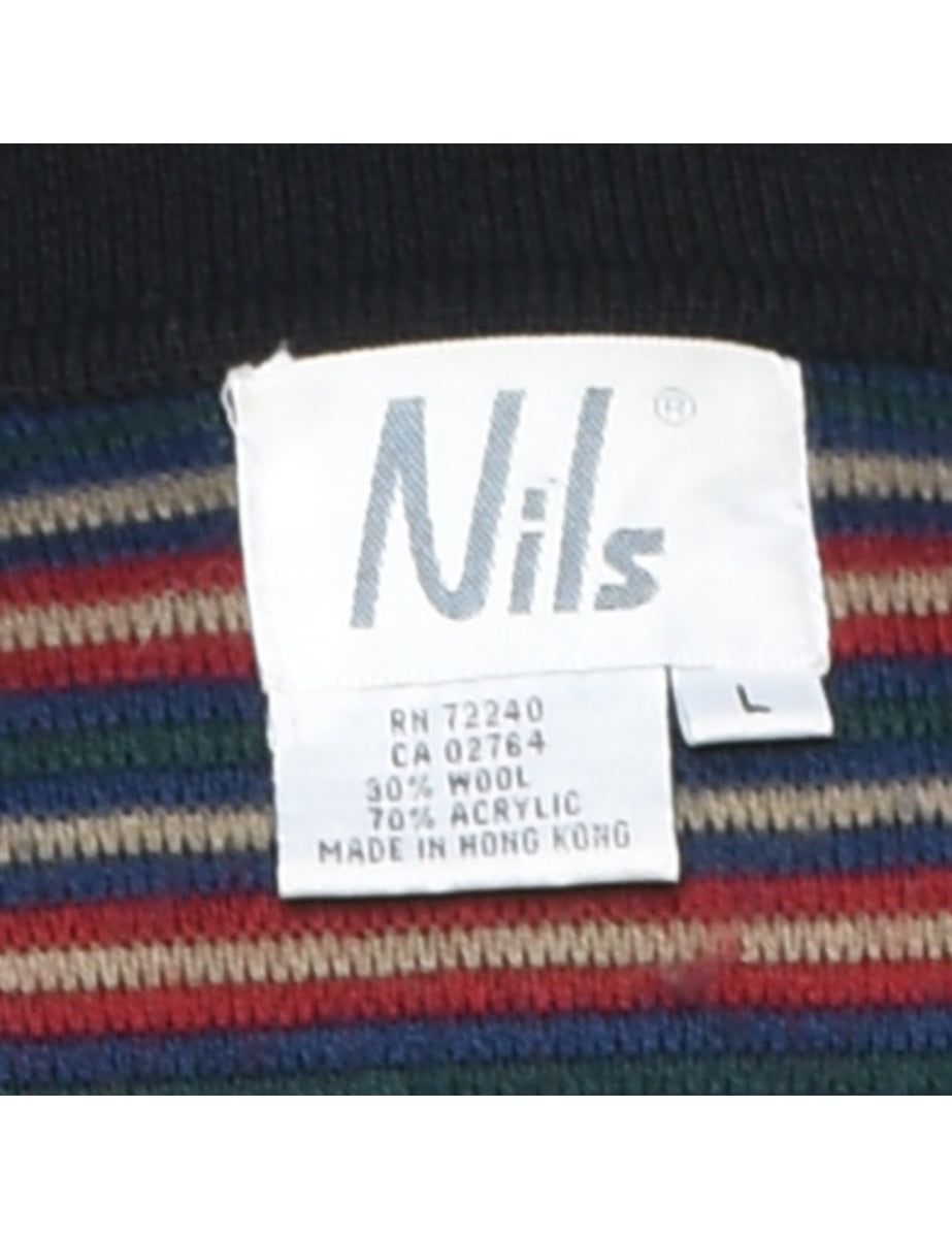 Multi-colour Striped Cardigan - M