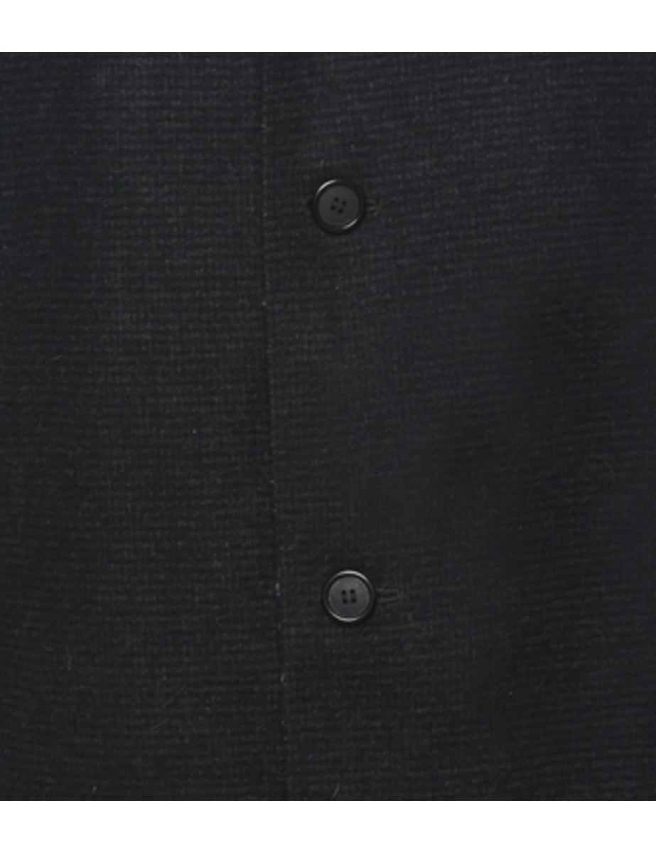 Single Breasted Wool Coat - M