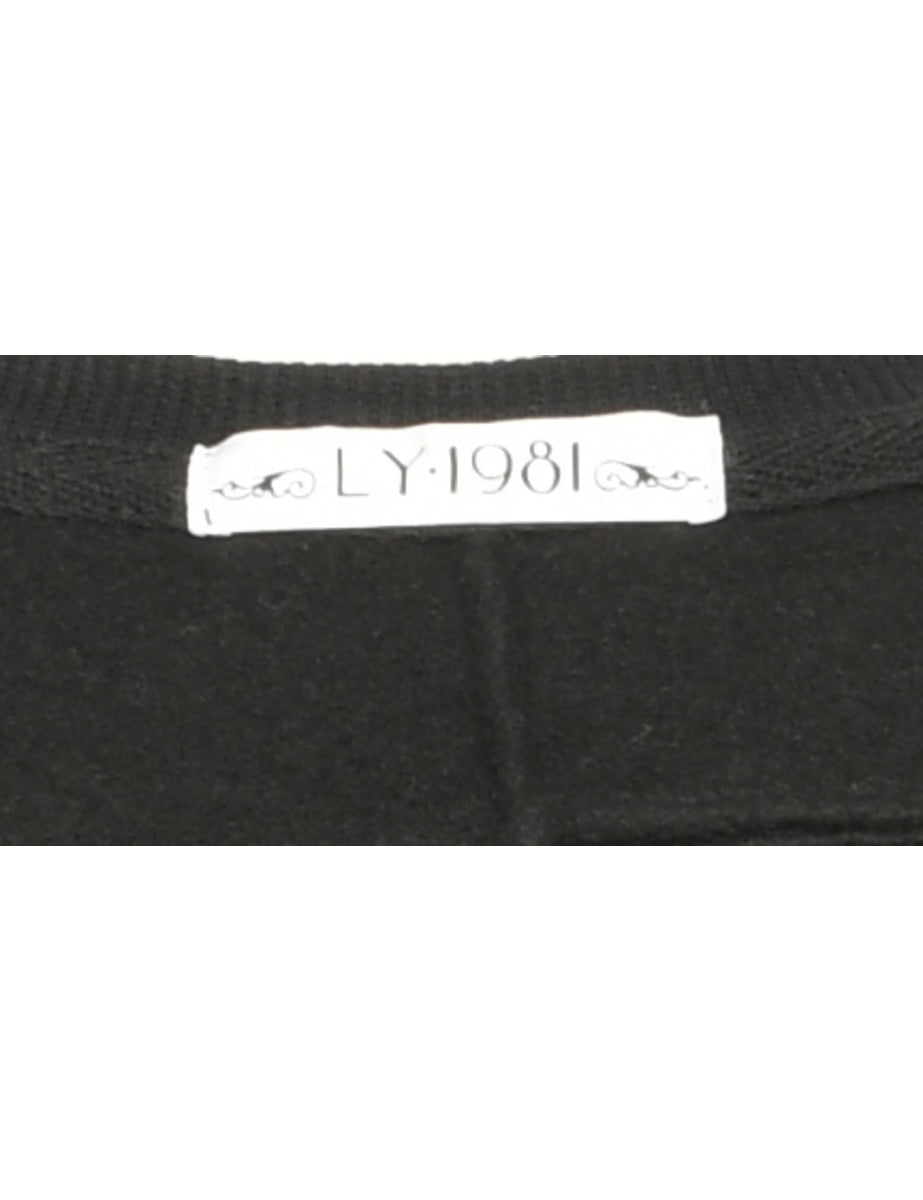 Black Printed Sweatshirt - L