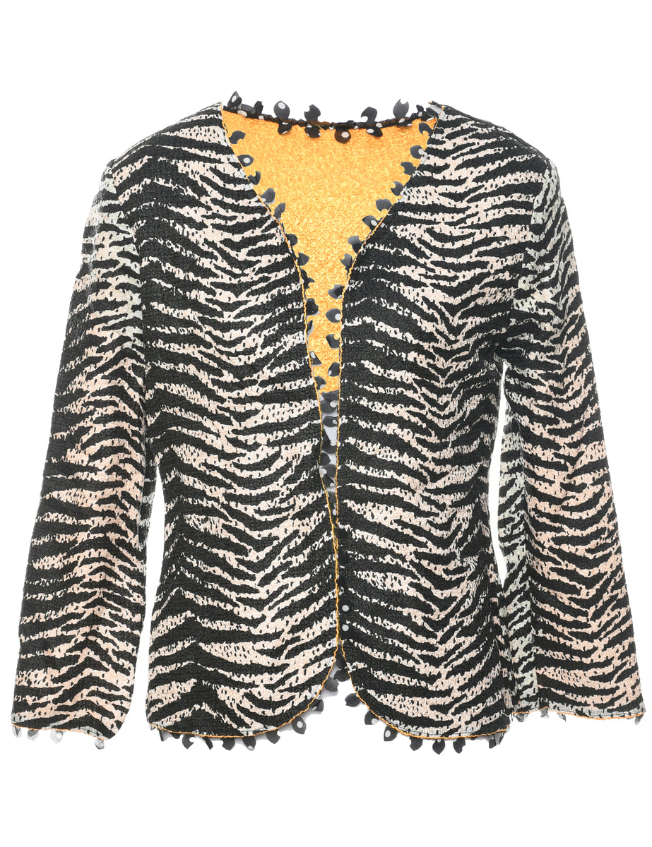 Zebra Print Black Jacket - M