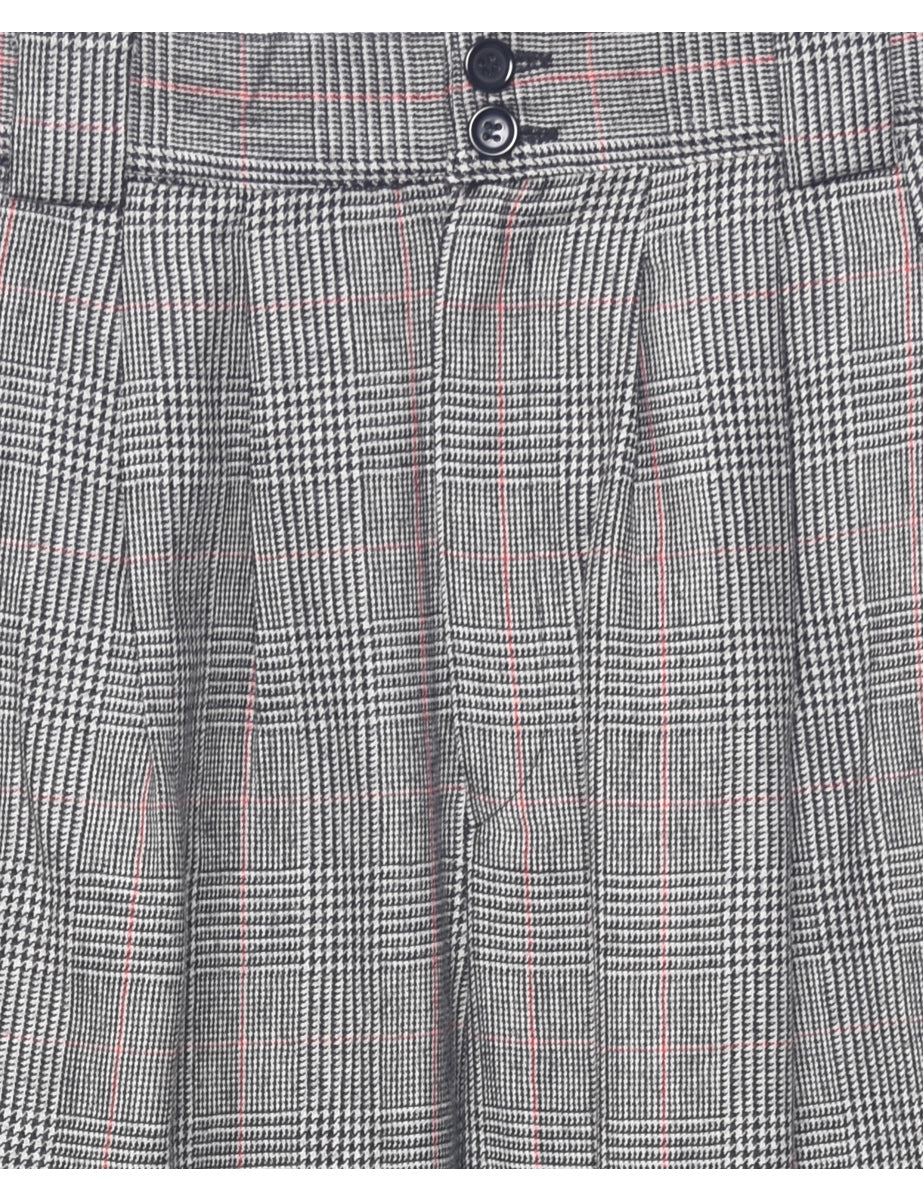 Wool Checked Pattern Trousers - W29 L31