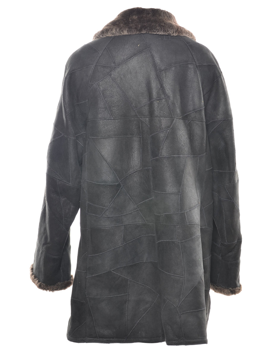 Single Breasted Shearling Lining Coat - L