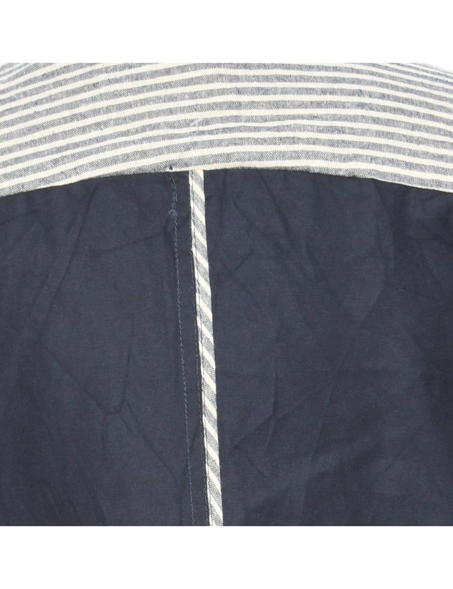 Button-Front Classic Navy Jacket - L