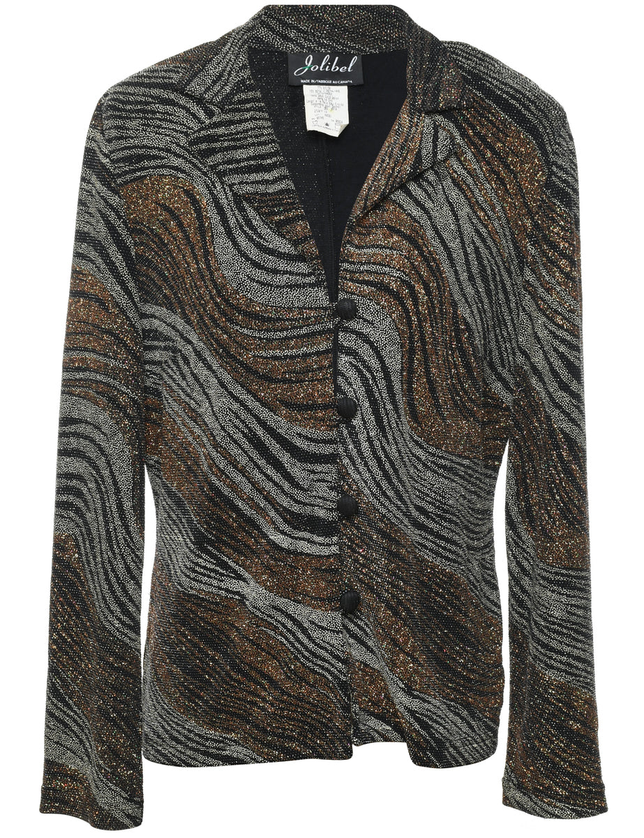 Sparkly Abstract Pattern Evening Jacket - M