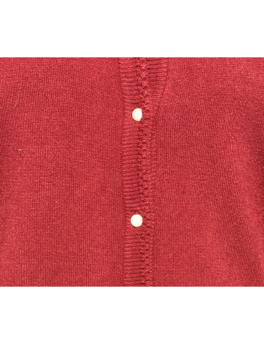 Maroon Karen Scott Cardigan - L