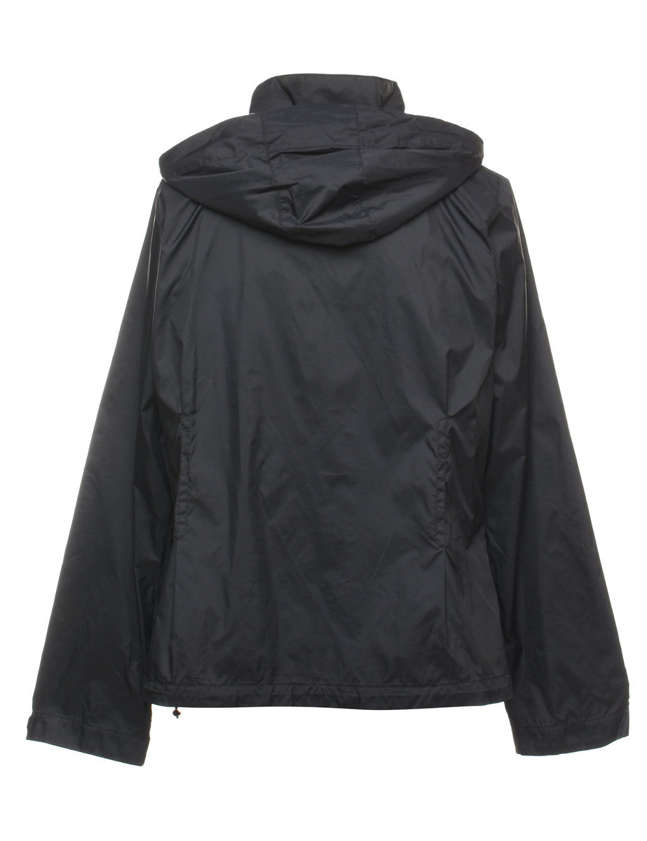 Columbia Hooded Black Zip-Front Nylon Jacket - L