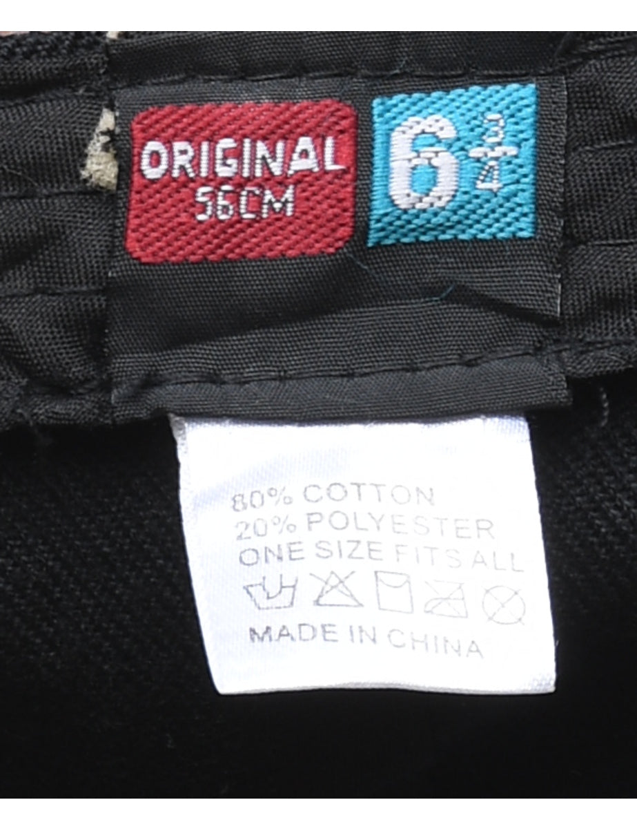 Black Embroidery Cap - XS