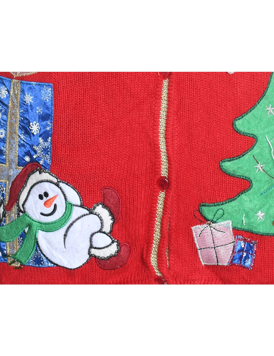 Snowman Christmas Sweater Vest - M
