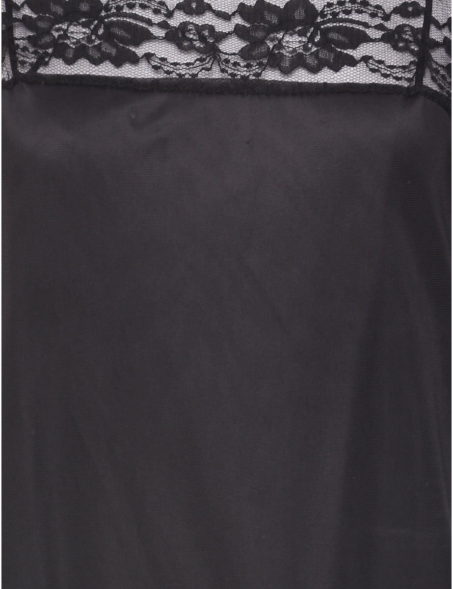 Black 1990s Lace Trim Camisole - S