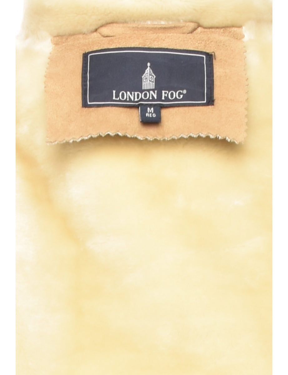London Fog Light Brown Shearling Faux Suede Jacket - M