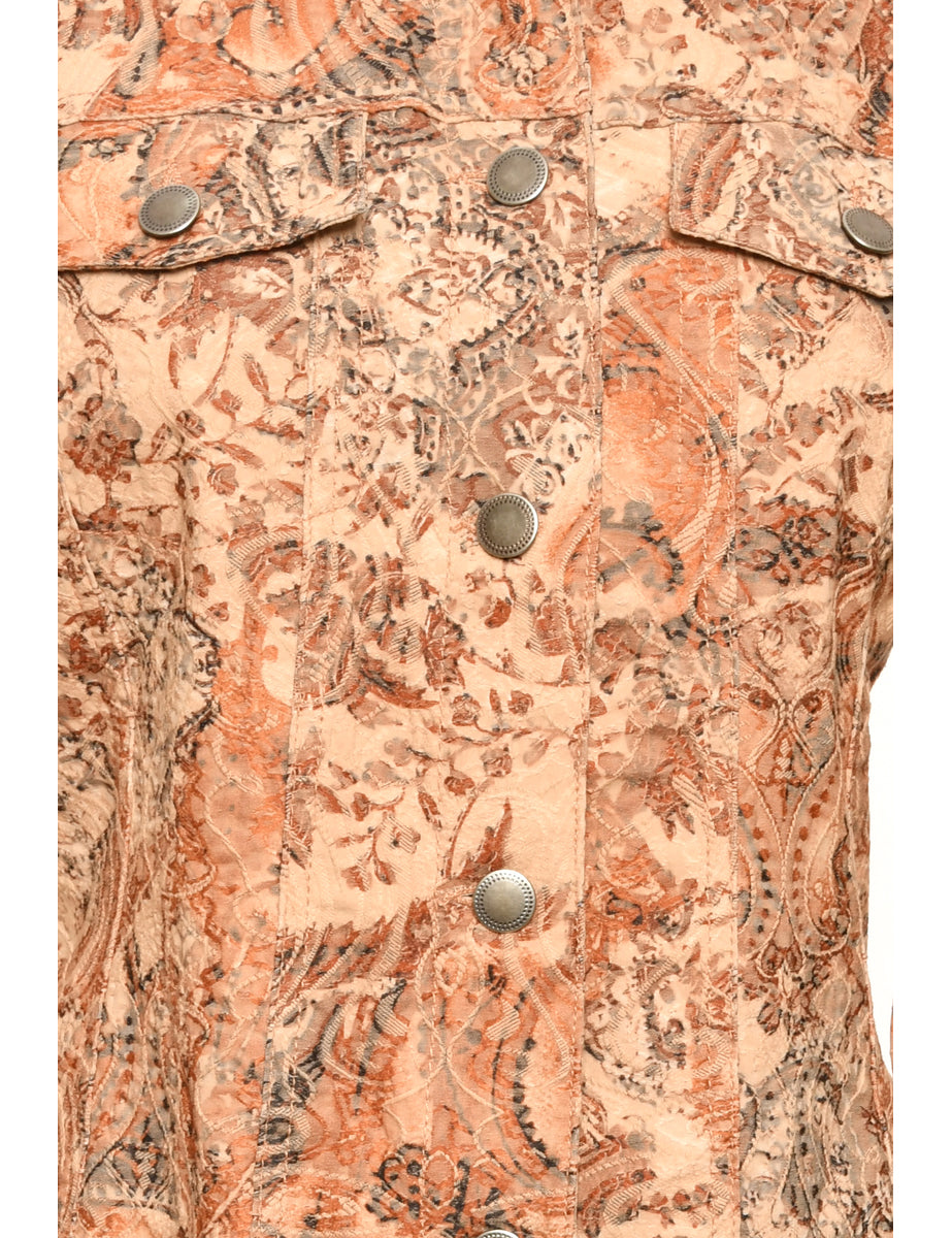 Printed Brown Jacket - L