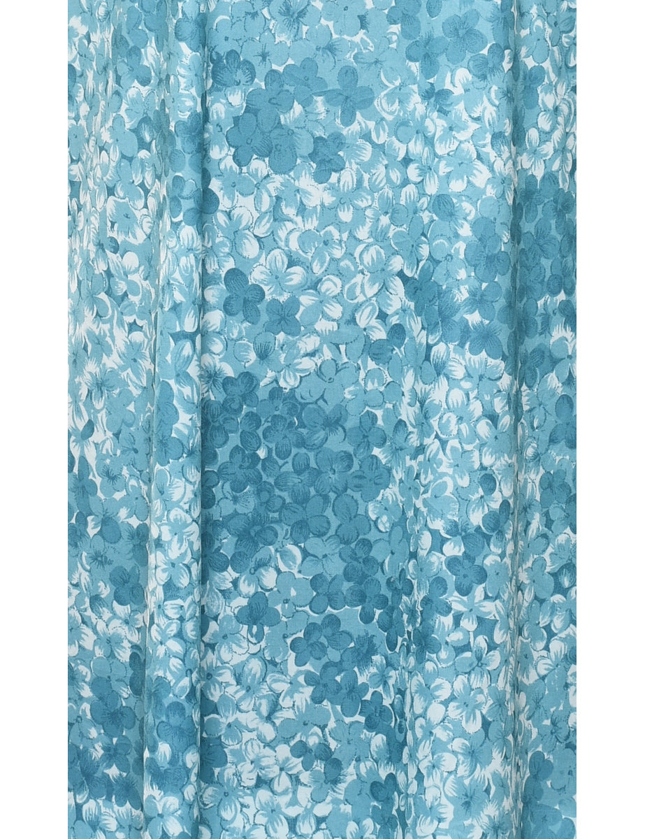 Light Blue & White Sleeveless Dress - L