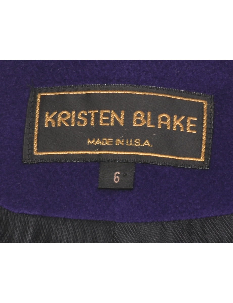 Double Breasted Wool Coat - M