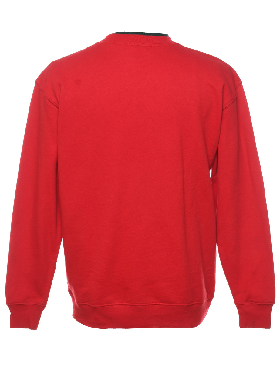 Bird Print Christmas Sweatshirt - M