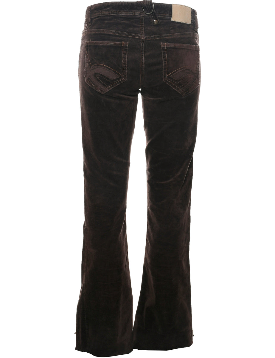Flared Leg Velvet Trousers - W30 L32