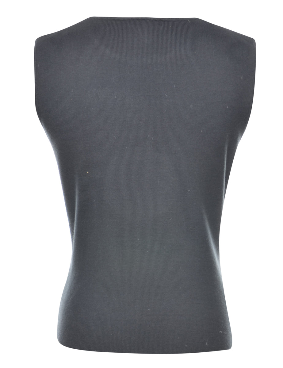 Black Sweater Vest - L