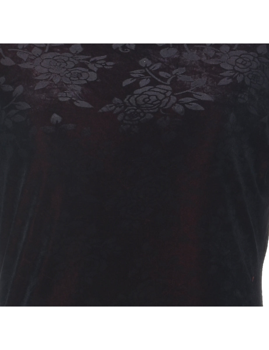Velvet Black Evening Top - M