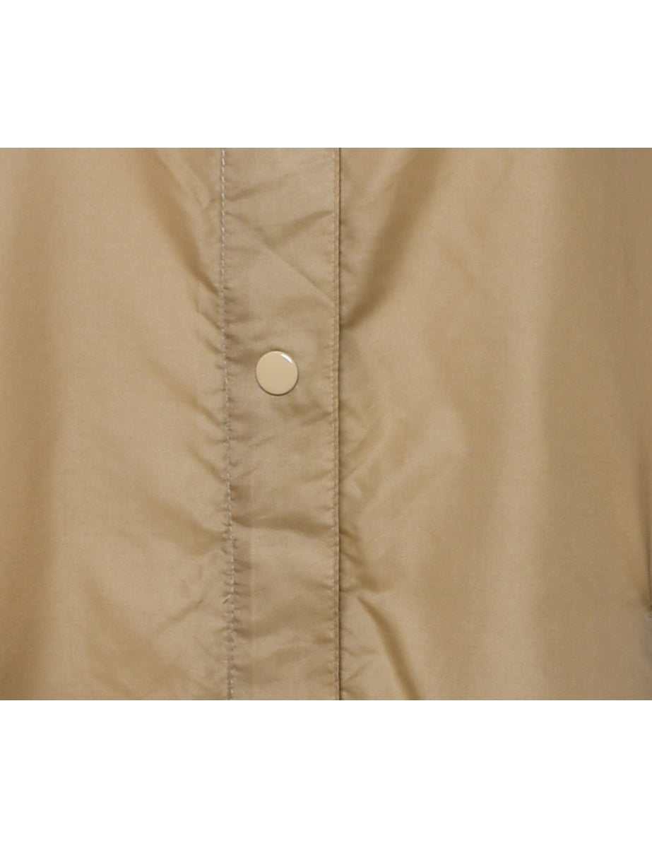 Beige Hooded Nylon Jacket - XS