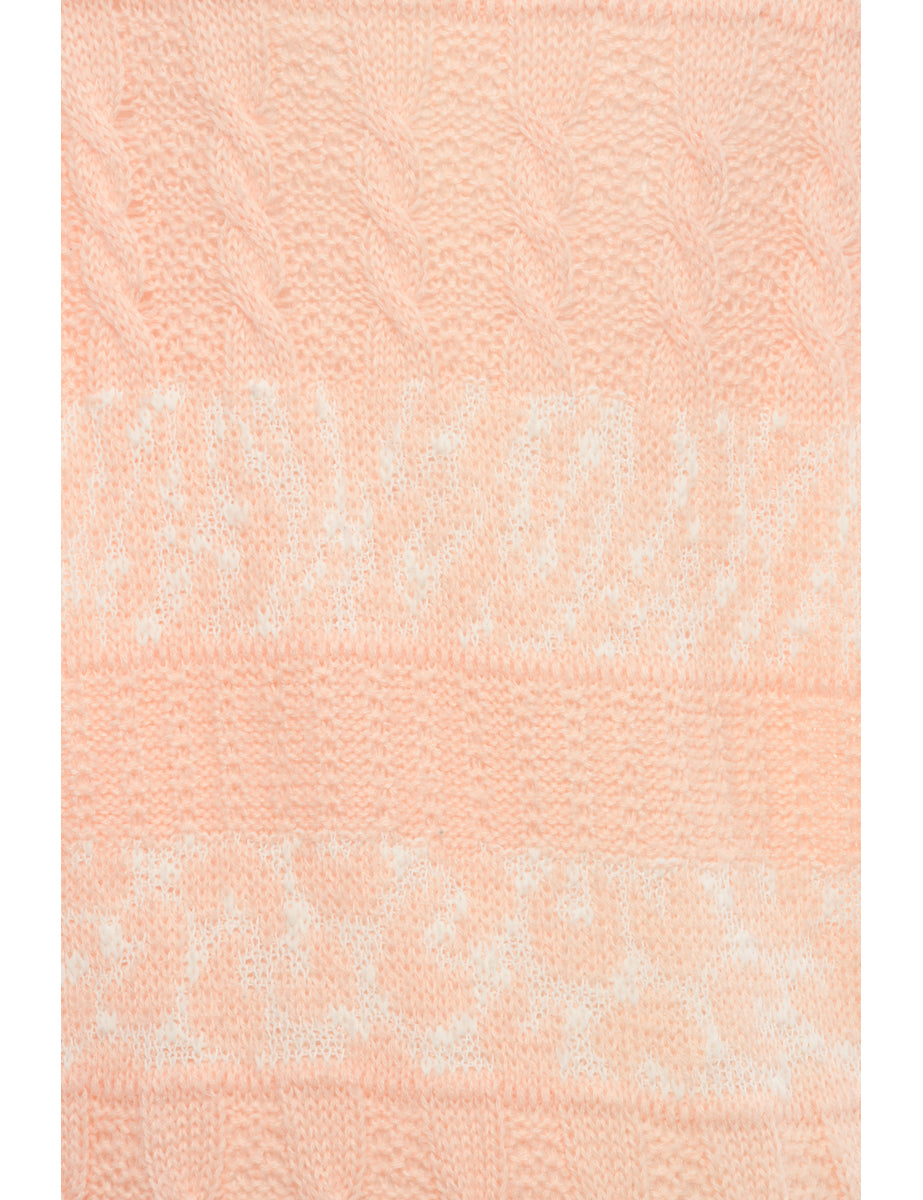 Patterned Pastel Peach Jumper - L