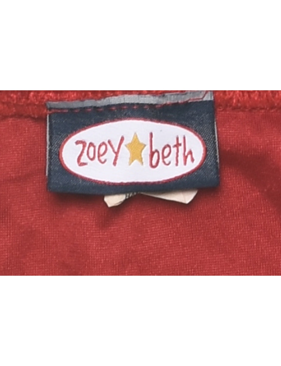 Velour Fabric Red Evening Top - S
