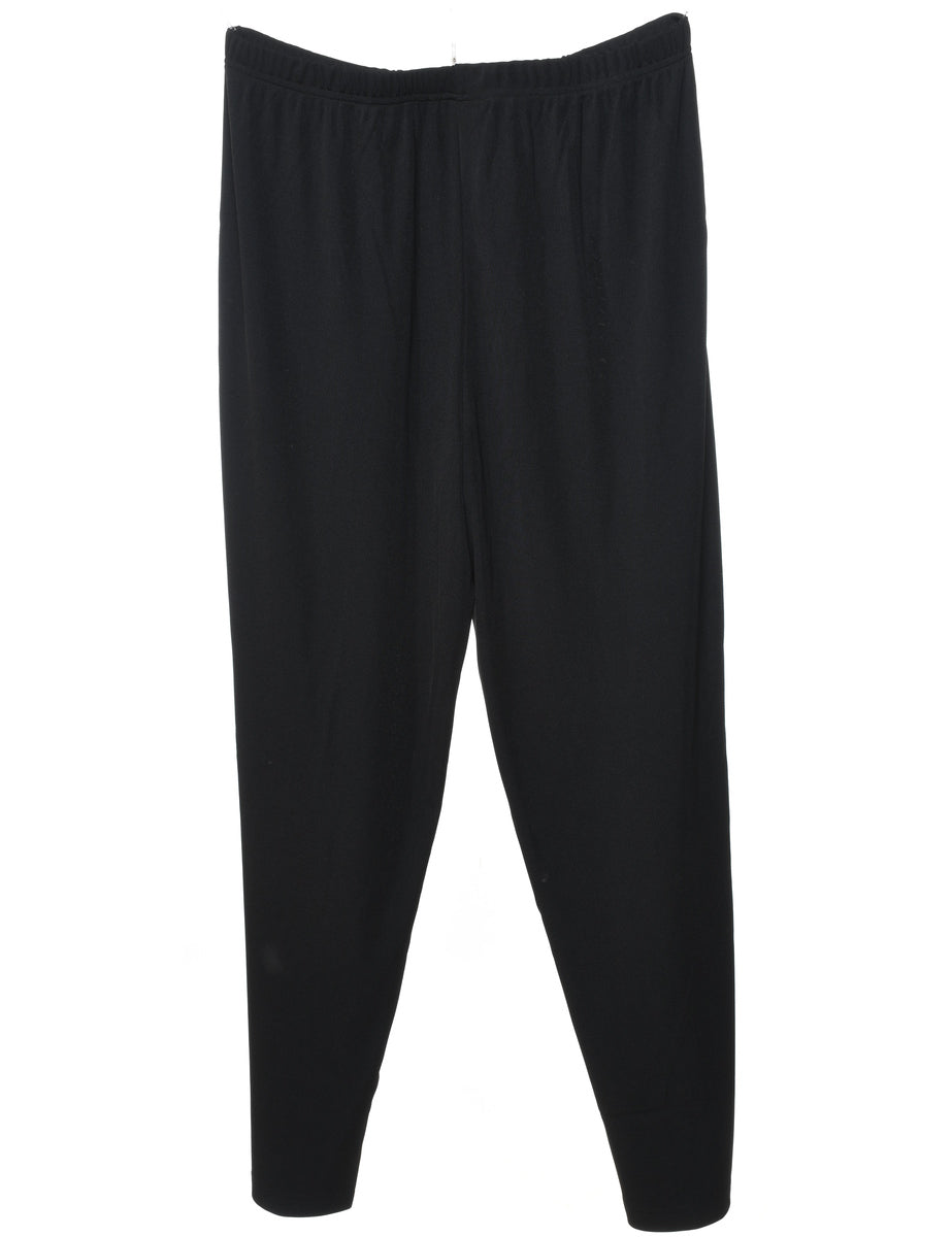 Black Casual Elasticated Trousers - W34 L28