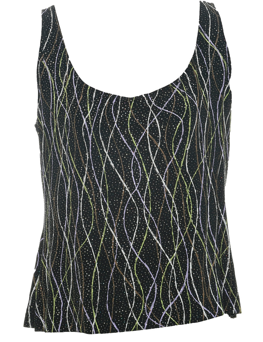 Metallic Finish Evening Top - L