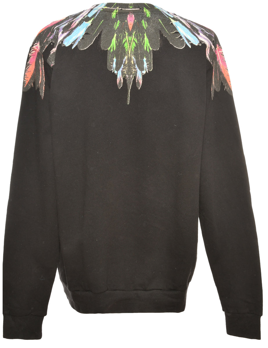 Black Printed Sweatshirt - L