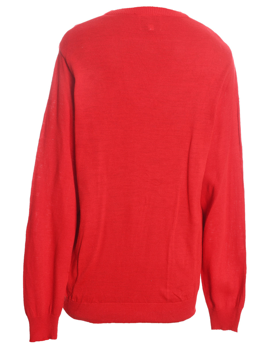Festive Print Christmas Jumper - XL