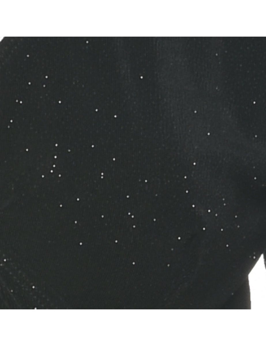 Sparkly Cropped Black Party Top - S