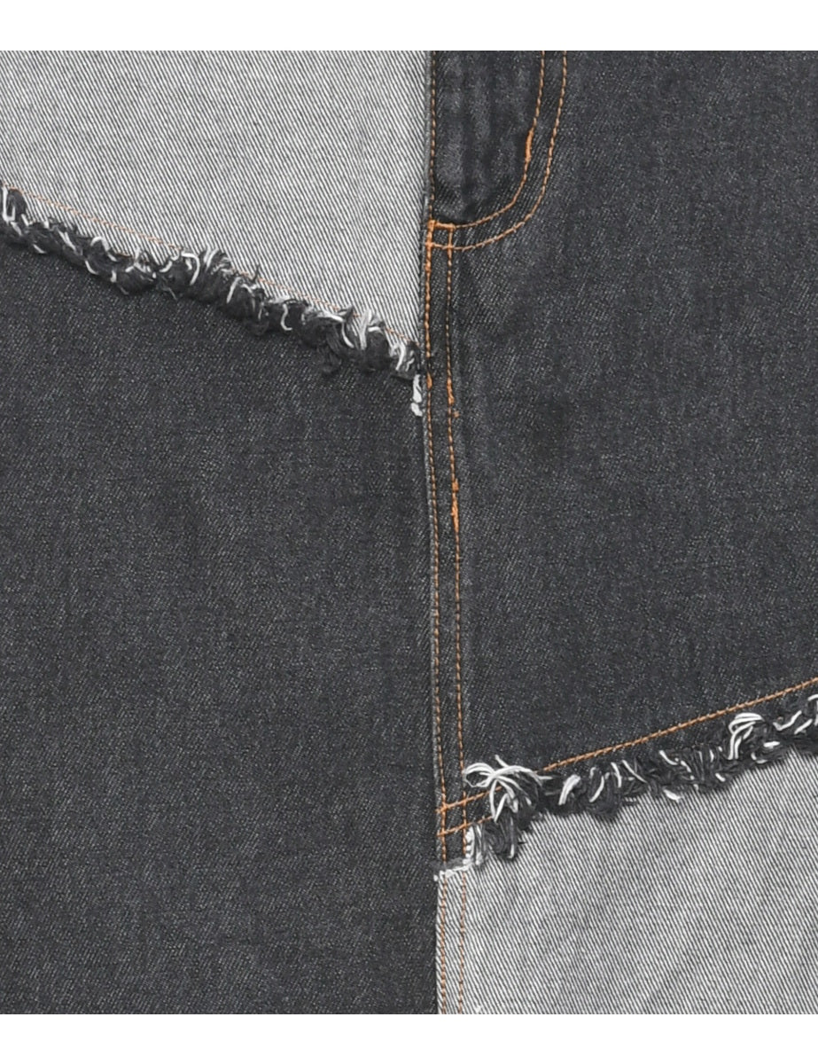 Patchwork Denim Skirt - M