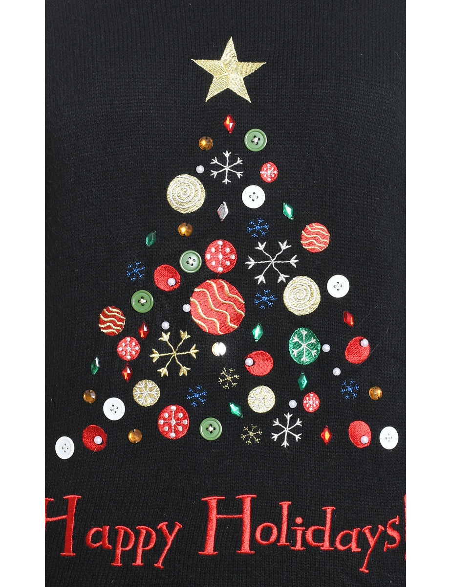 Black Christmas Jumper - L