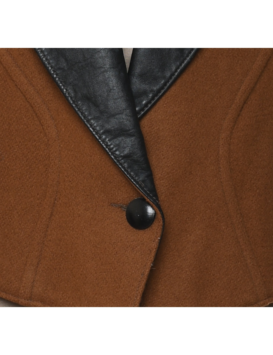 Brown & Black 1980s Contrast Jacket - L