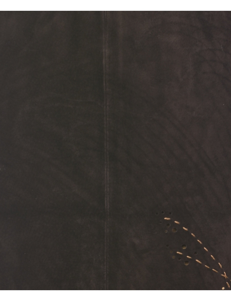 Suede A-line Skirt - M