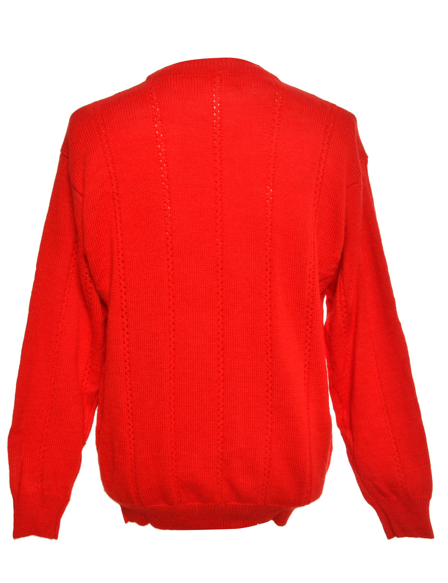 Red Long Sleeved Jumper - M