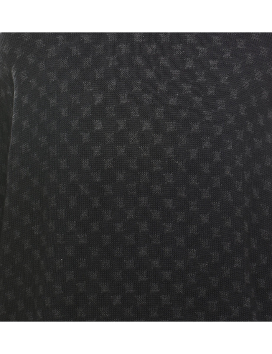 Black & Grey Patterned Jumper - XL