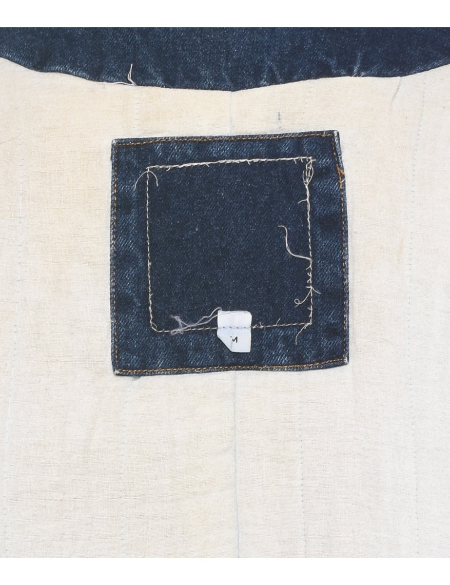 Dark Wash Shearling Denim Jacket - M