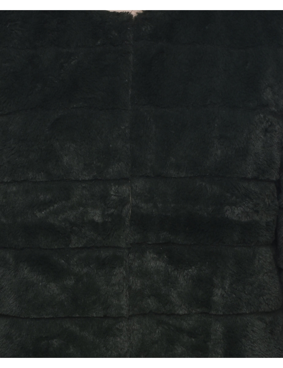 Dark Green Faux Fur Coat - M