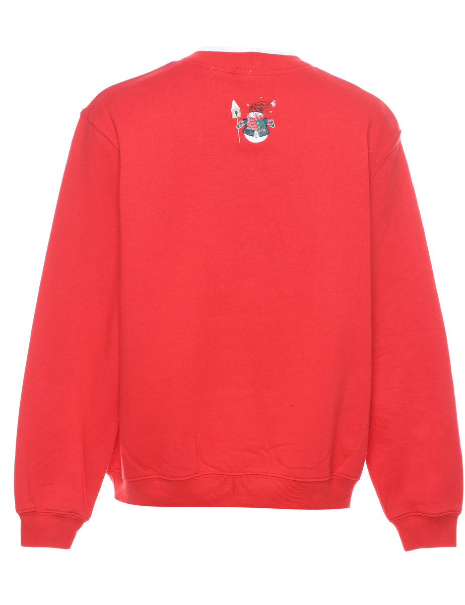 Snowman Christmas Sweatshirt - L