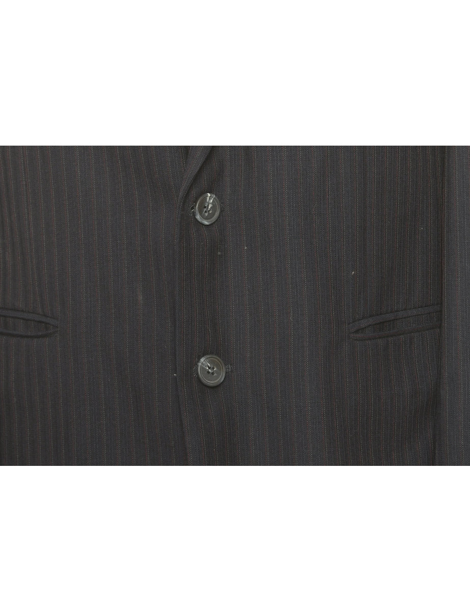 Striped Navy & White Blazer - M