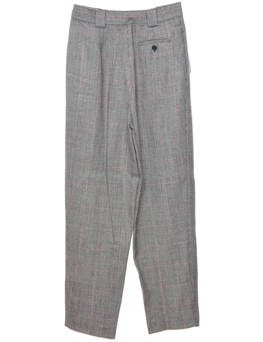 Wool Checked Pattern Trousers - W29 L31